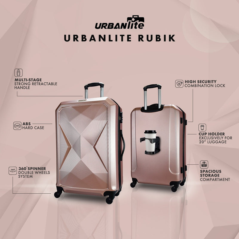 URBANlite Rubik 20"/24"/28" | 4-Wheel Spinner | Hard Case Luggage