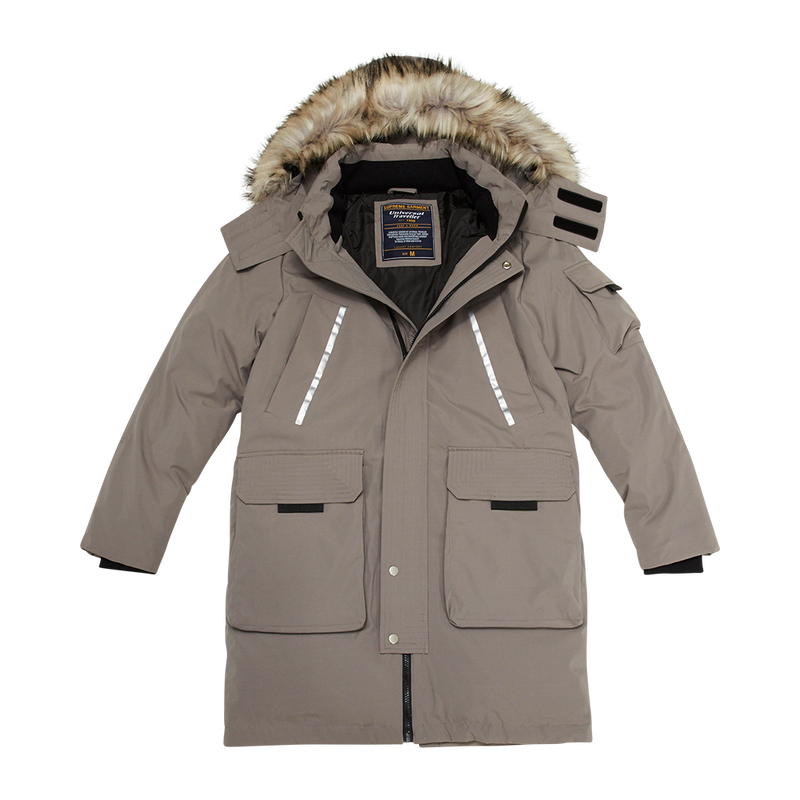 Trendy Down Parka Jacket With Reflective Print - Universal Traveller SG