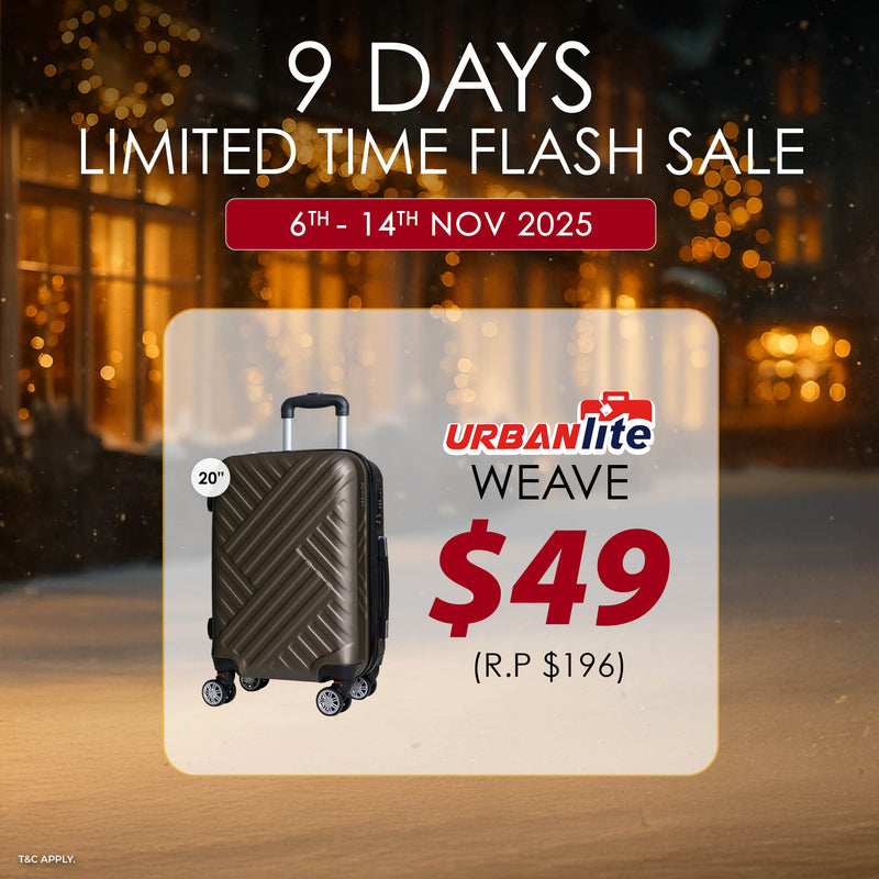 12.12 Sale (6–14 Dec): $49 URBANlite Weave 20” Luggage Set — 8-wheel spinner, anti-scratch, hard case!