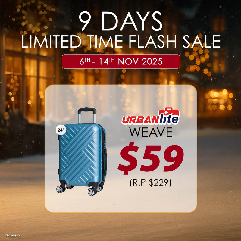 12.12 Sale (6–14 Dec): $59 URBANlite Weave 24” Luggage Set — 8-wheel spinner, anti-scratch, hard case!