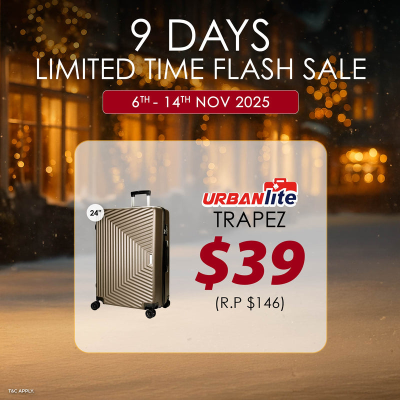 12.12 Sale (6–14 Dec): $39 URBANlite Trapez 24” Luggage Set — 8-wheel spinner, anti-scratch, hard case!