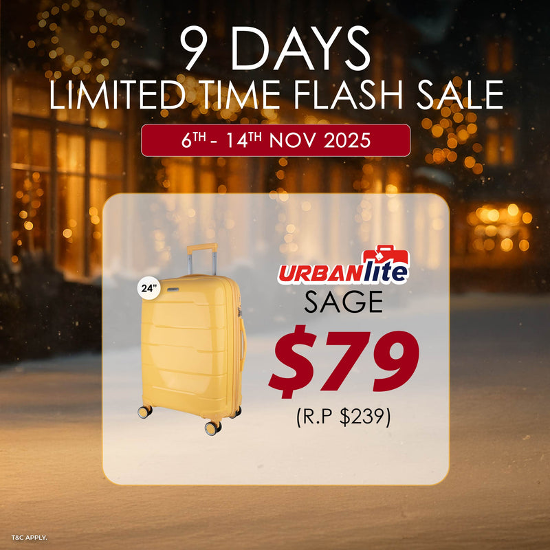 12.12 Sale (6–14 Dec): $79 URBANlite Sage 24” Luggage Set — 8-wheel spinner, anti-scratch, hard case!