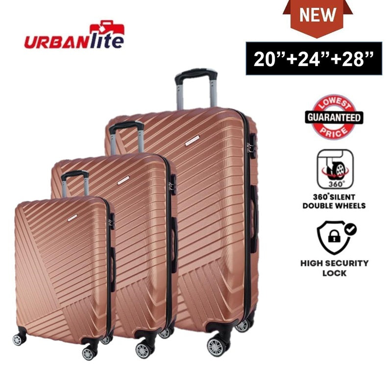 9 May 10PM-12AM : Shocking Sale $99 URBANlite 20"+24"+28" Bundle | 8-Wheel Spinner | Anti-Scratch | Hard Case Luggage
