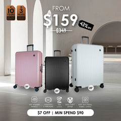 (10 Years Warranty) Airways Southland - 360° 8-Wheel Spinner | TSA Lock I Expandable | 100% PC Material-ATH 24913