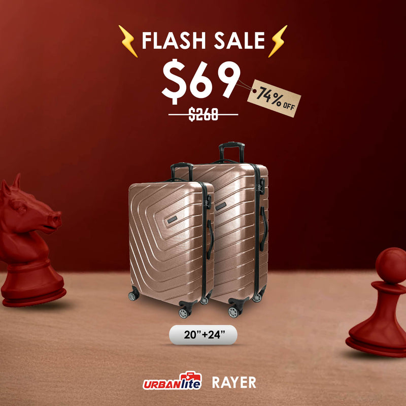 7th-12th Oct Shocking Sale $69 URBANlite 20"+24" Bundle | 8-Wheel Spinner | Anti-Scratch | Hard Case Luggage