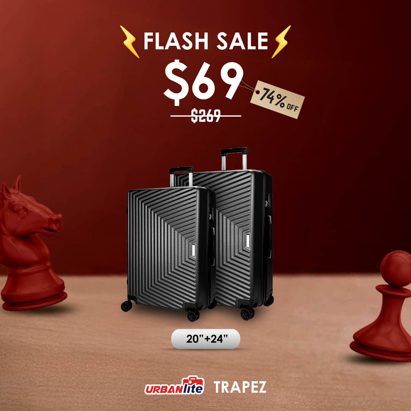 7th-12th Oct Shocking Sale $69 URBANlite 20"+24" Bundle | 8-Wheel Spinner | Anti-Scratch | Hard Case Luggage