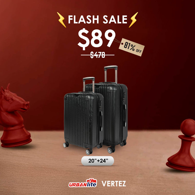 3rd - 6th Oct  Shocking Sale $89 URBANlite 20"+24" Bundle | 8-Wheel Spinner | TSA | EXPANDABLE |  Hard Case Luggage