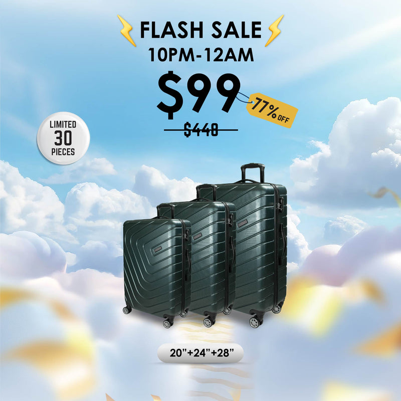 10 May 10PM-12AM : Shocking Sale $99 URBANlite 20"+24"+28" Bundle | 8-Wheel Spinner | Anti-Scratch | Hard Case Luggage
