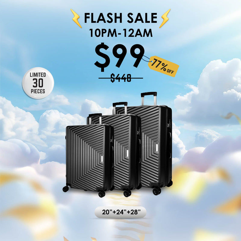 7 May 10PM-12AM : Shocking Sale $99 URBANlite 20"+24"+28" Bundle | 8-Wheel Spinner | Anti-Scratch | Hard Case Luggage