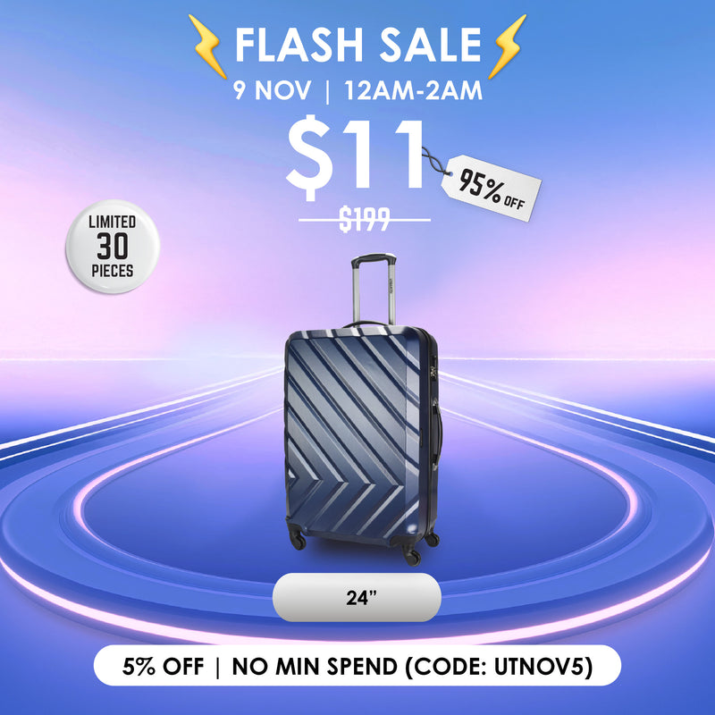 [Available 09 Nov 24] Flash Sale $11 URBANlite Conti 24" | 4-Wheel Spinner | Anti-Scratch | Hard Case Luggage