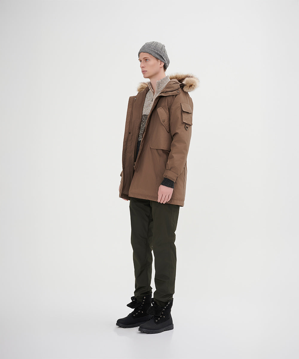 Down Jacket Topped With A Luxurious Fur-Lined Hood - DJ 24007