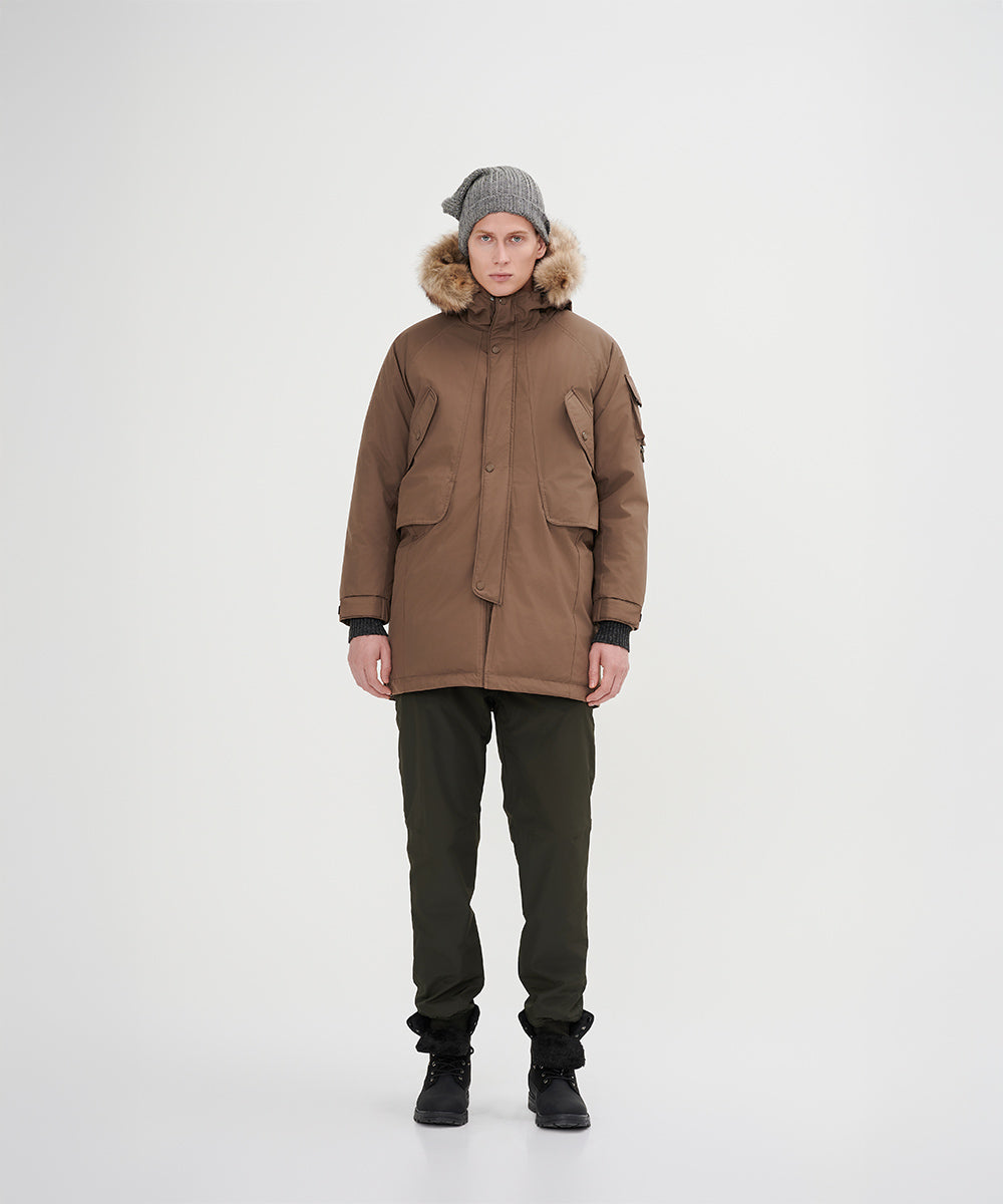 Men's Down Jacket Topped With A Luxurious Fur-Lined Hood - DJ 24007