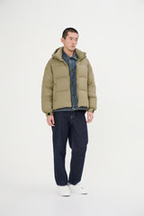 Stylish, Layered Look With Denim Panel Down Jacket