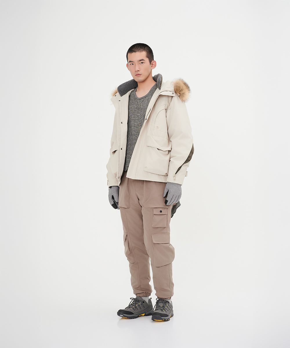 Down Jacket Topped With A Luxurious Fur-Lined Hood - DJ 24029
