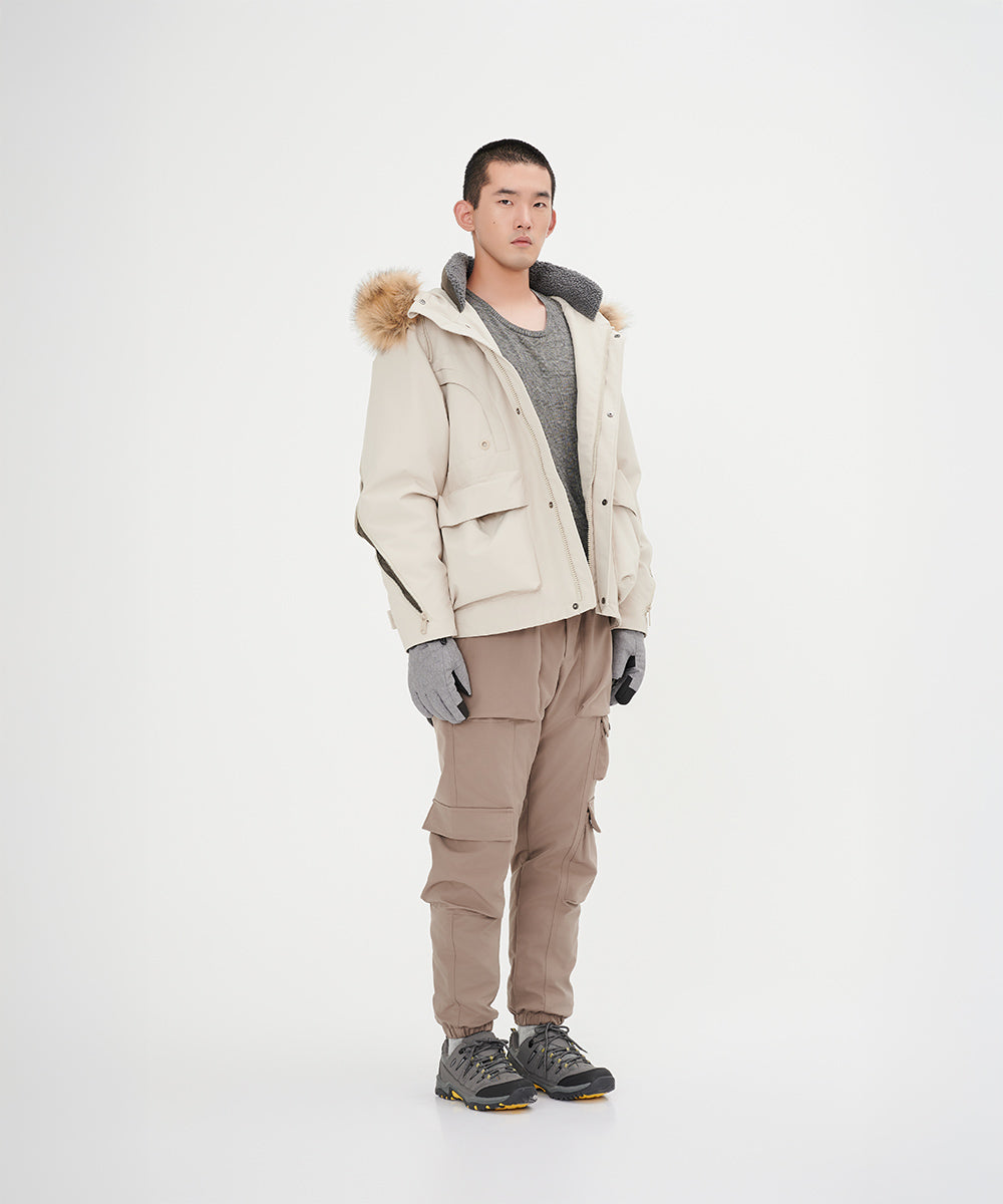 Down Jacket Topped With A Luxurious Fur-Lined Hood - DJ 24029