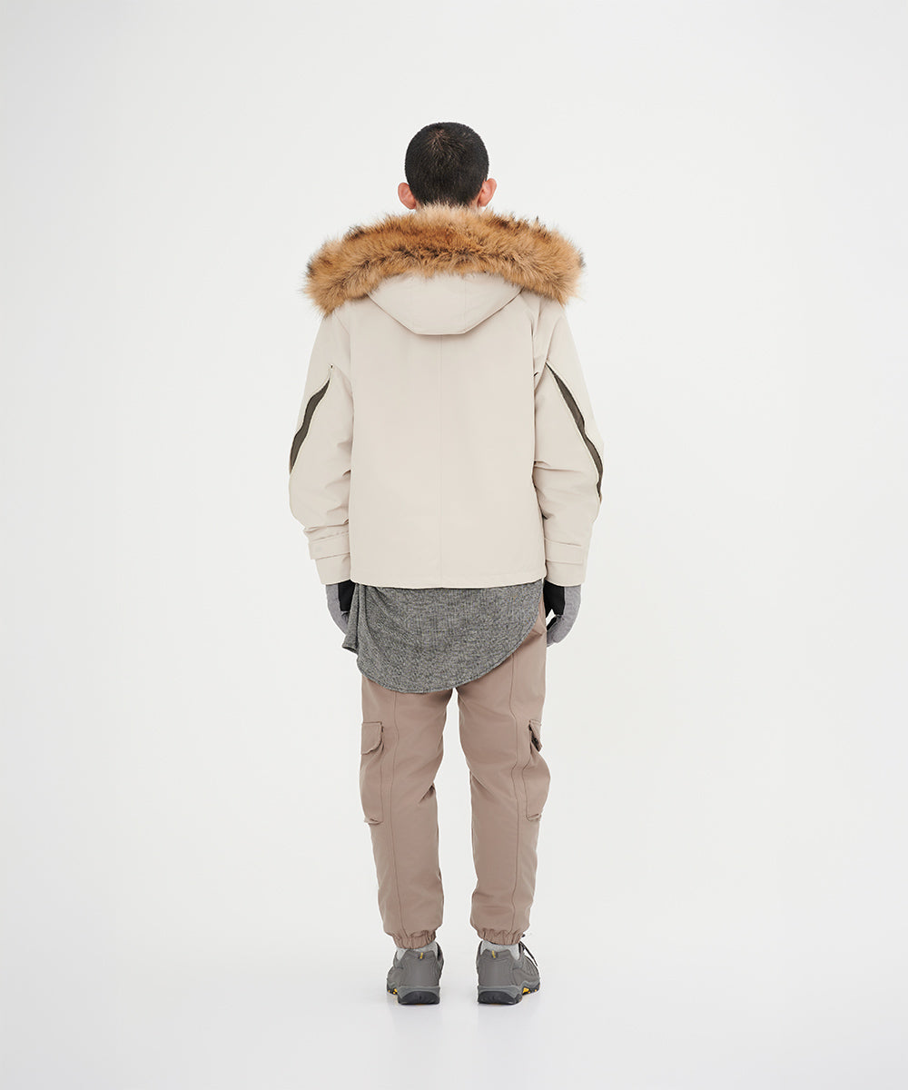 Down Jacket Topped With A Luxurious Fur-Lined Hood - DJ 24029