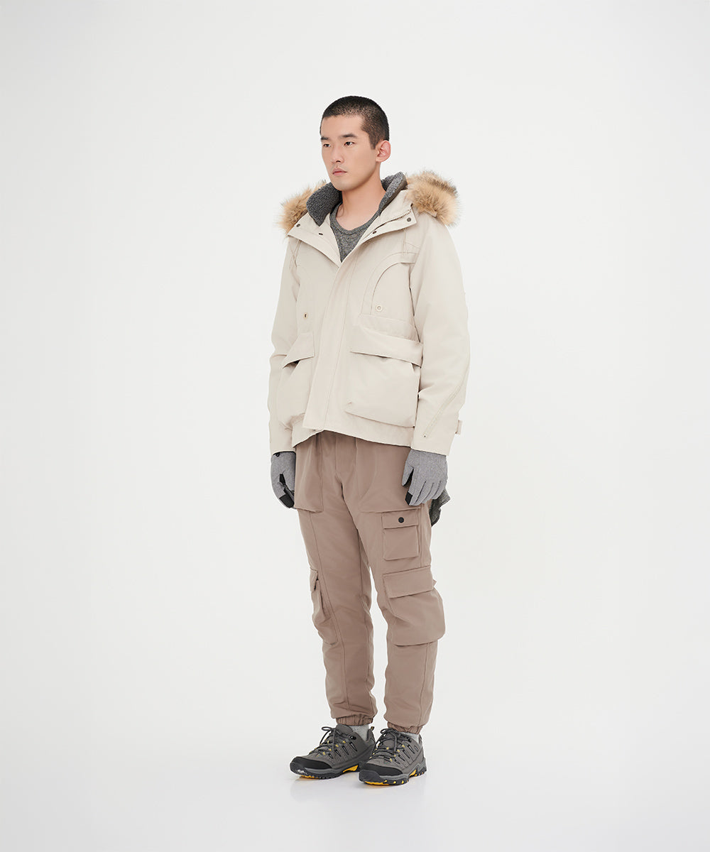 Down Jacket Topped With A Luxurious Fur-Lined Hood - DJ 24029