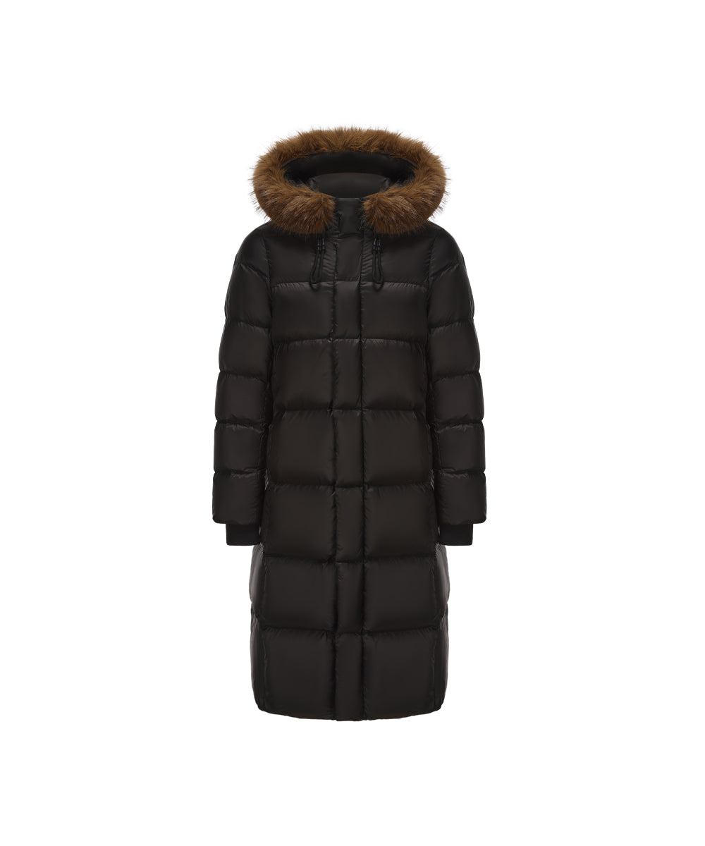 Long Down Jacket With Fur-Lined Hood - DJ 25010