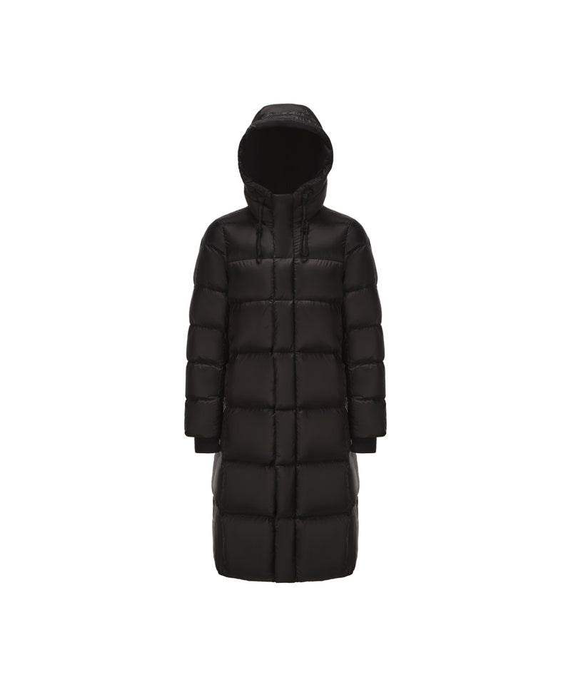 LONG DOWN JACKET WITH FUR-LINED HOOD