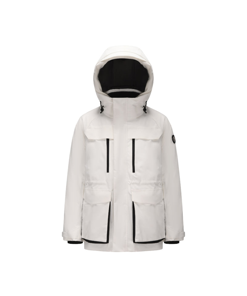 DOWN JACKET WITH INTERNAL SHOULDER STRAPS