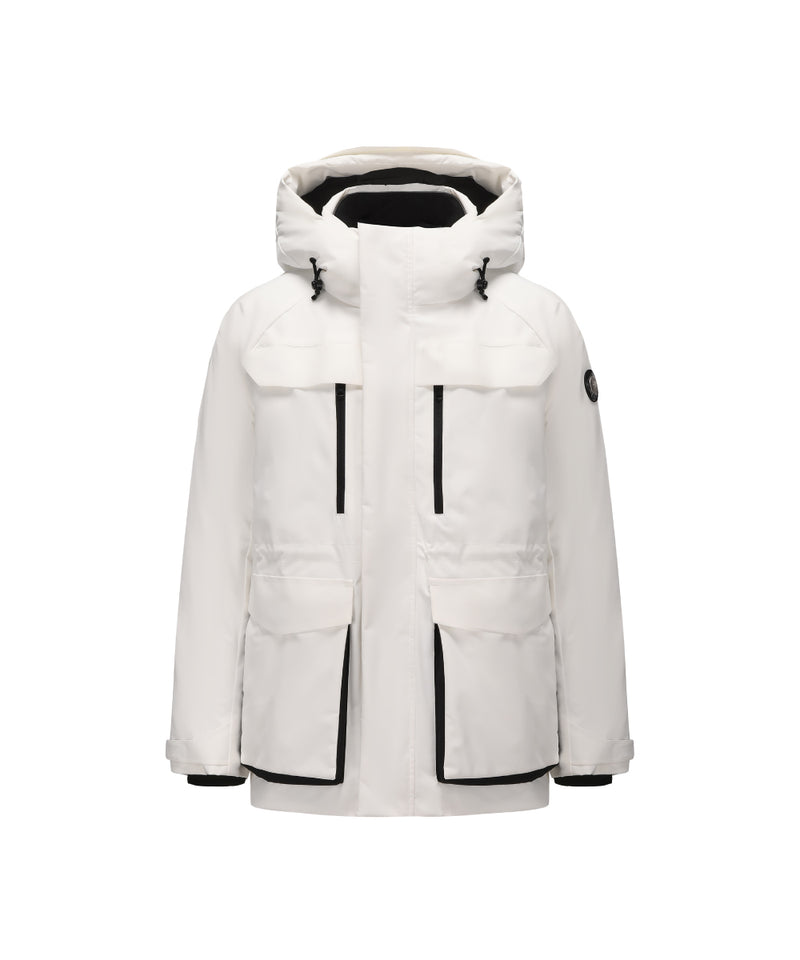 DOWN JACKET WITH INTERNAL SHOULDER STRAPS