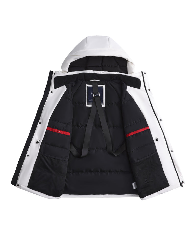 DOWN JACKET WITH INTERNAL SHOULDER STRAPS