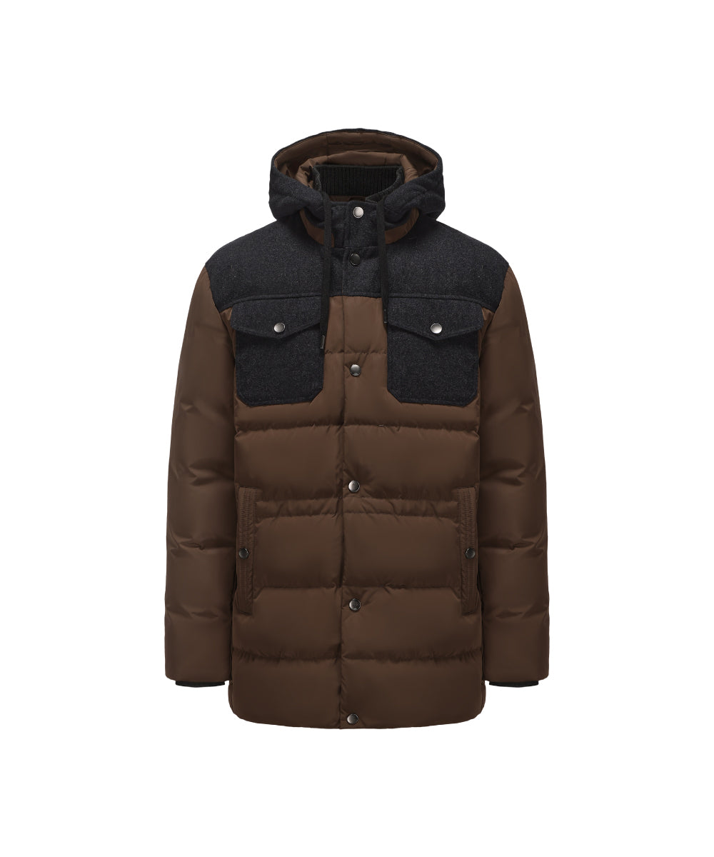 Wool Panel Details Down Jacket - DJ 25004