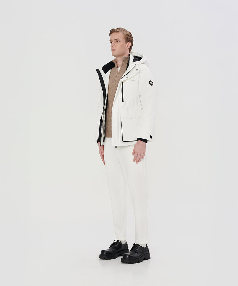 DOWN JACKET WITH INTERNAL SHOULDER STRAPS