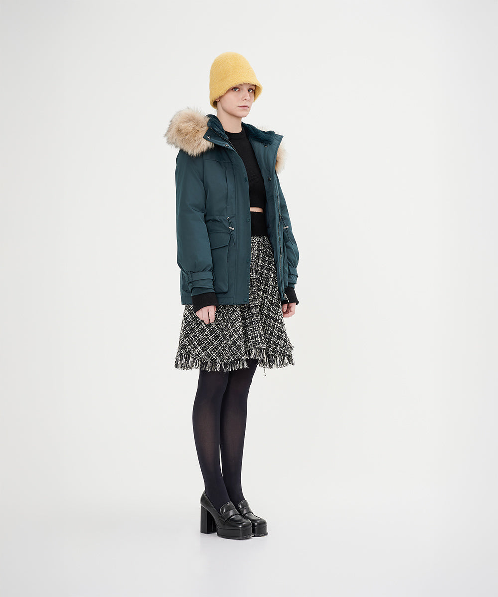 Luxurious Faux Fur Hood Down Jacket - DJW 24010