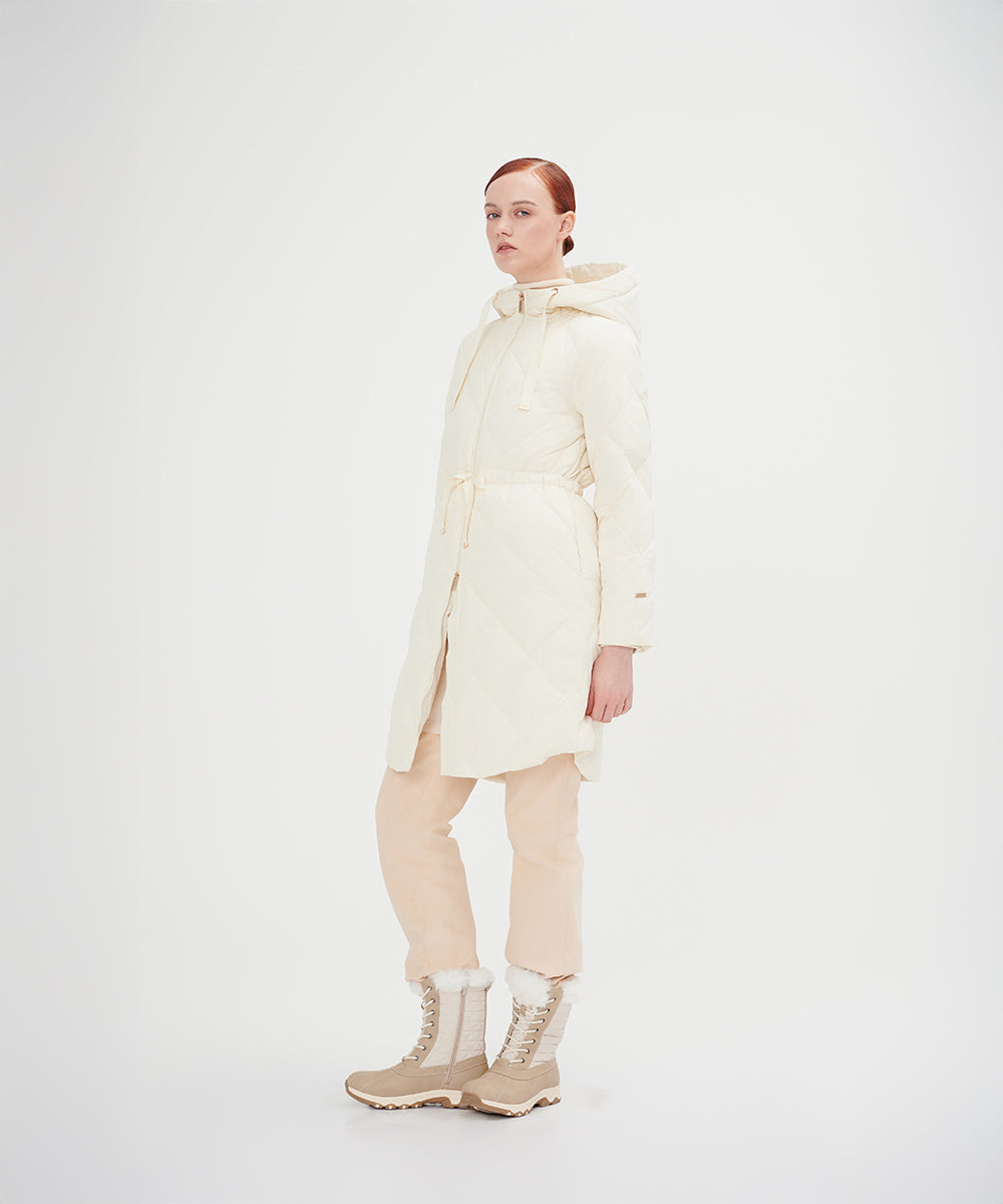 Elegant Diamond Quilted Down Jacket