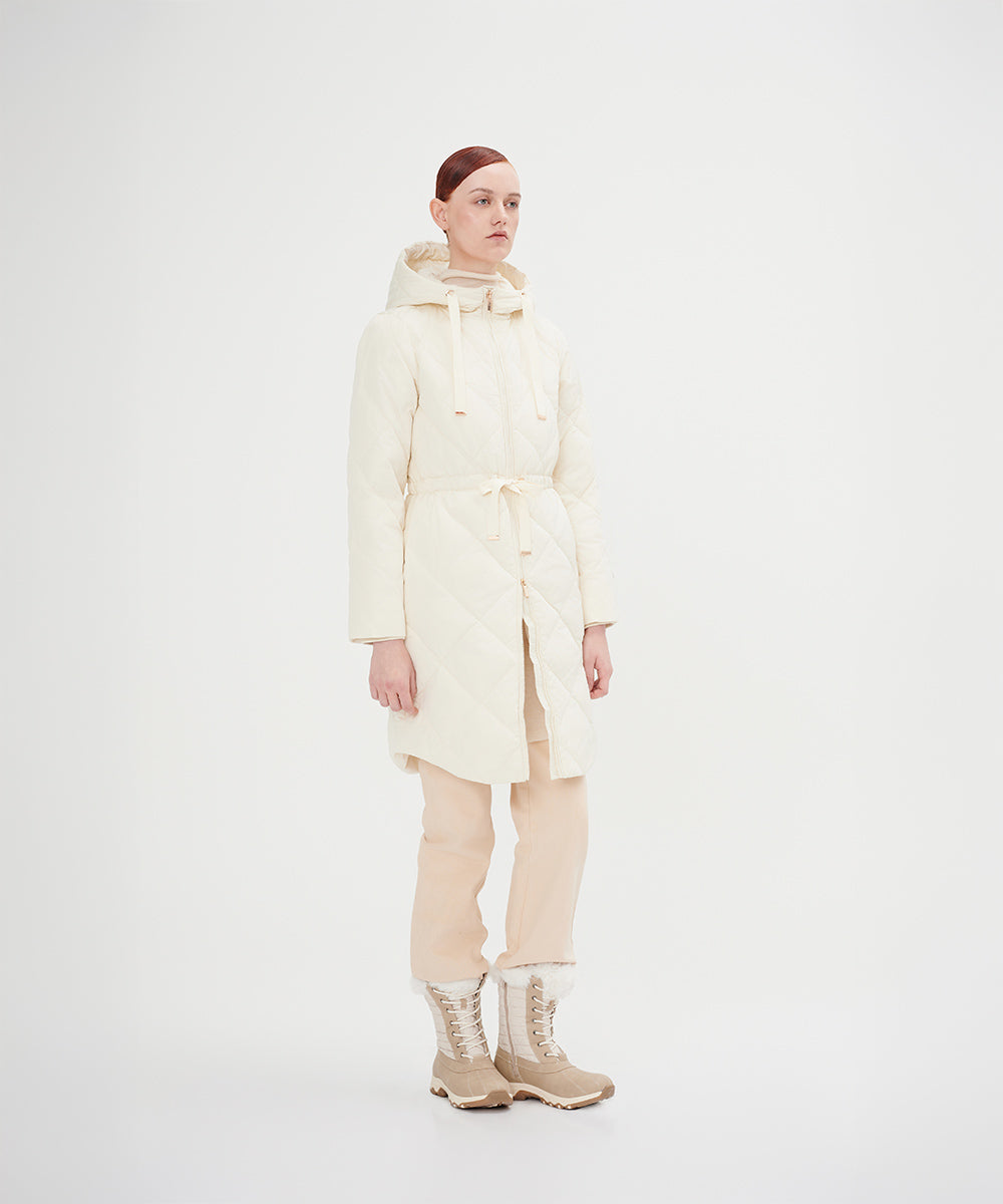 Elegant Diamond Quilted Down Jacket