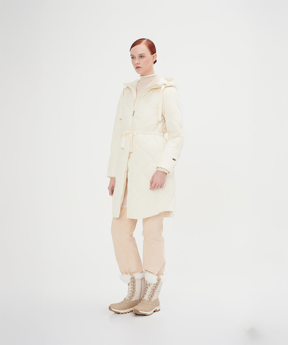 Elegant Diamond Quilted Down Jacket