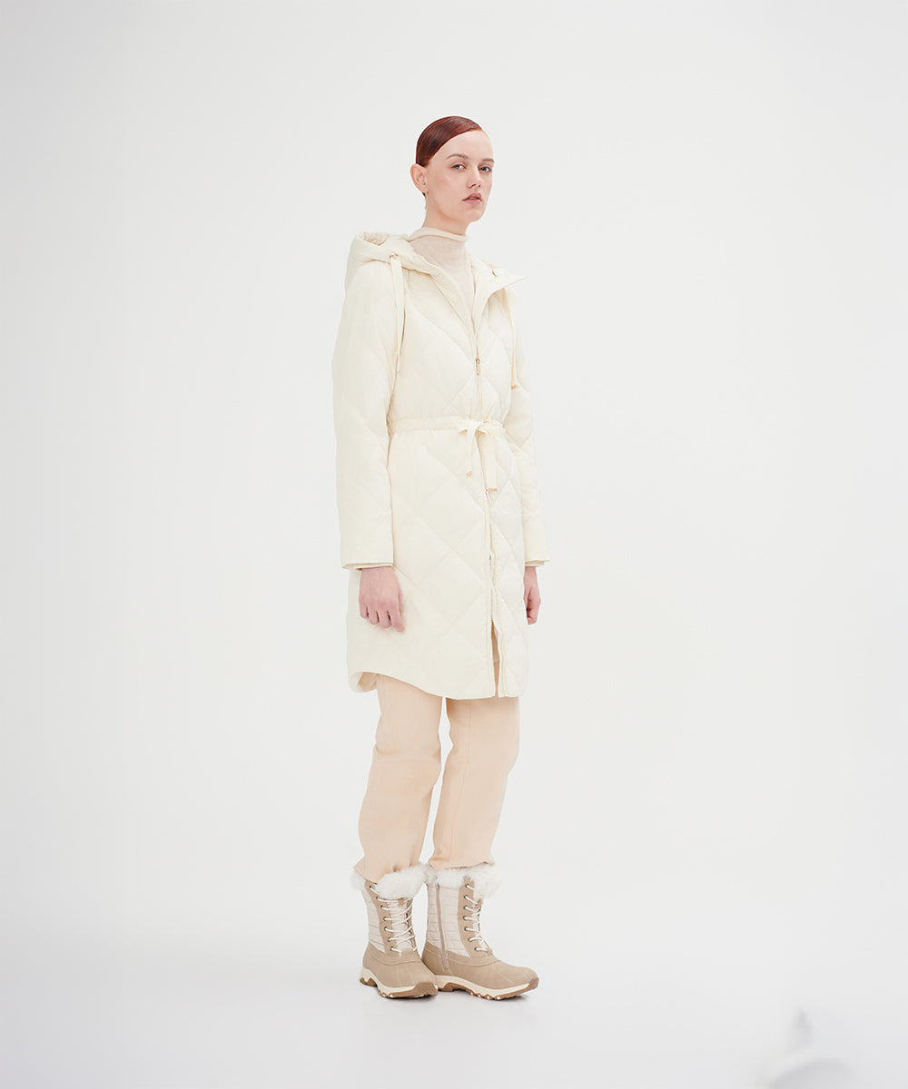 Elegant Diamond Quilted Down Jacket