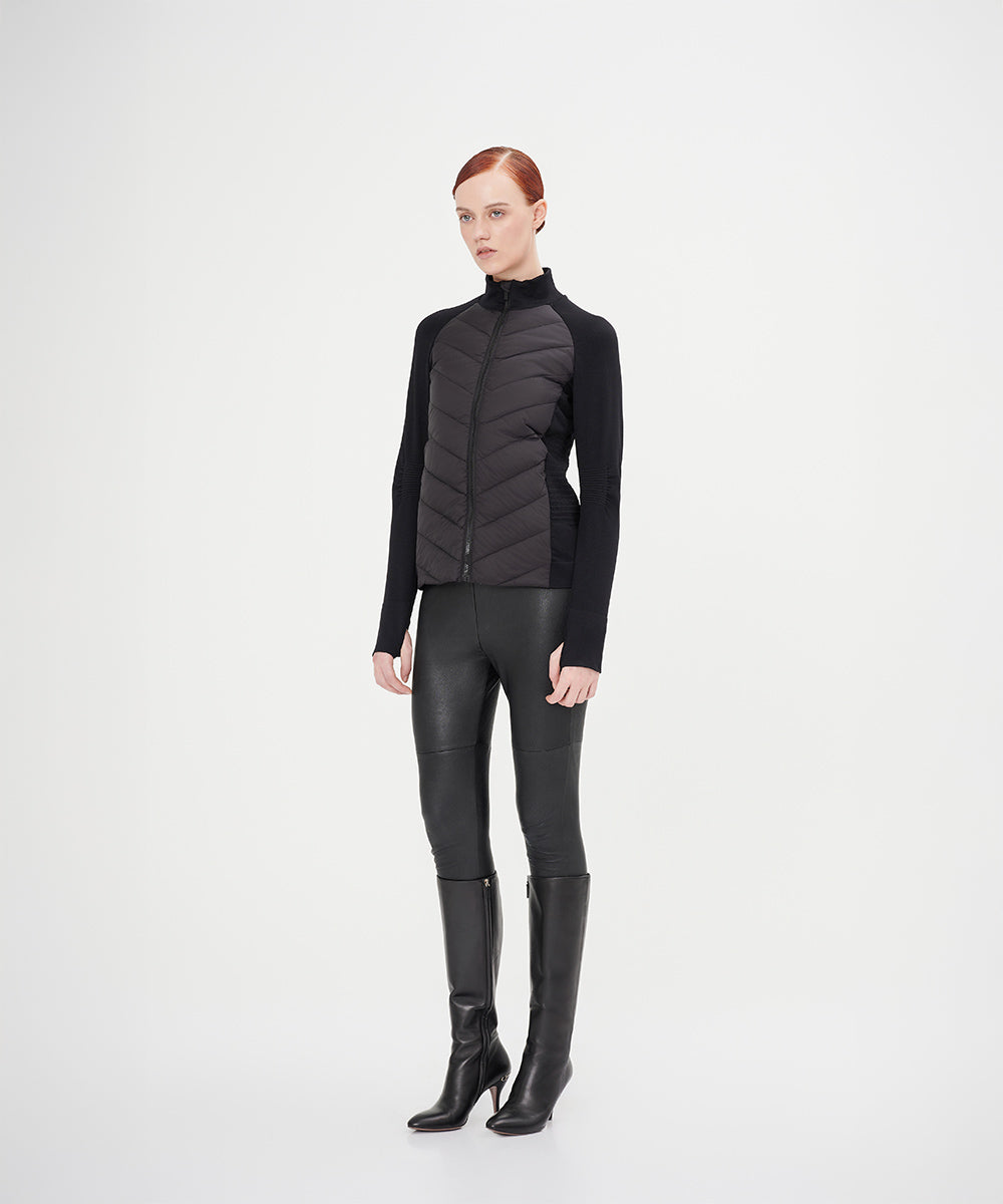 Slim-Fit With Knitted Sleeves Down Jacket - DJW 24032
