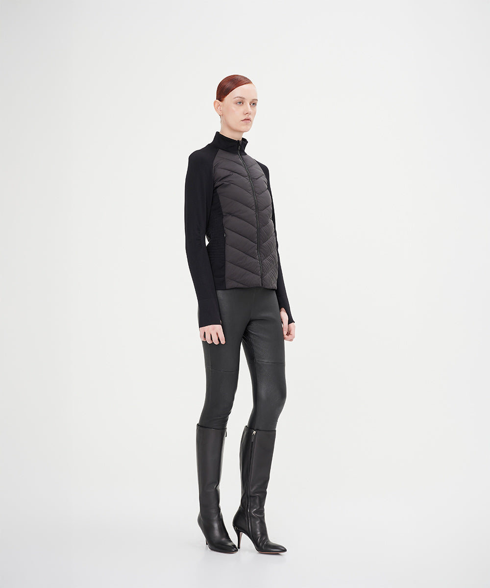 Slim-Fit With Knitted Sleeves Down Jacket - DJW 24032