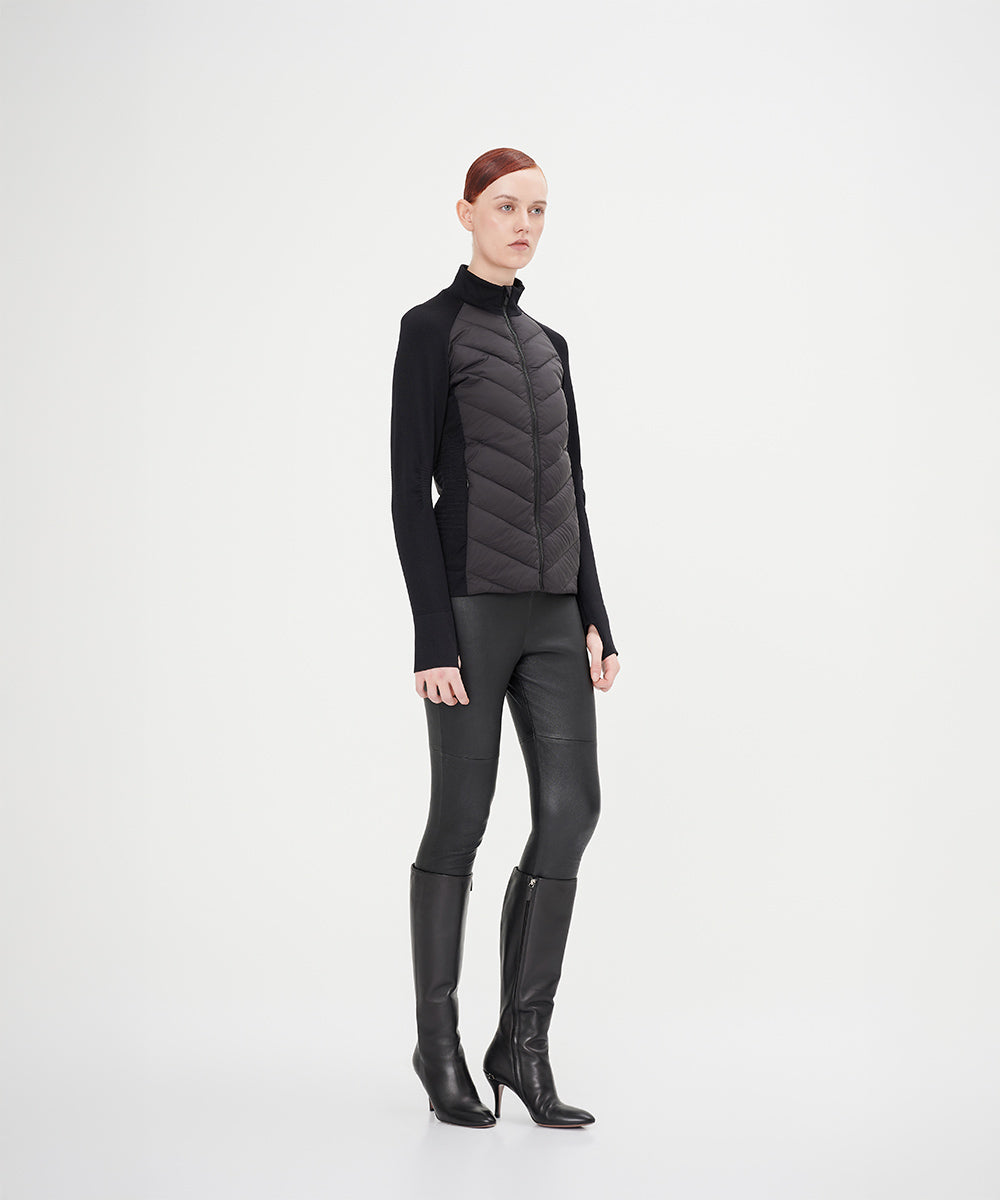 Slim-Fit With Knitted Sleeves Down Jacket - DJW 24032
