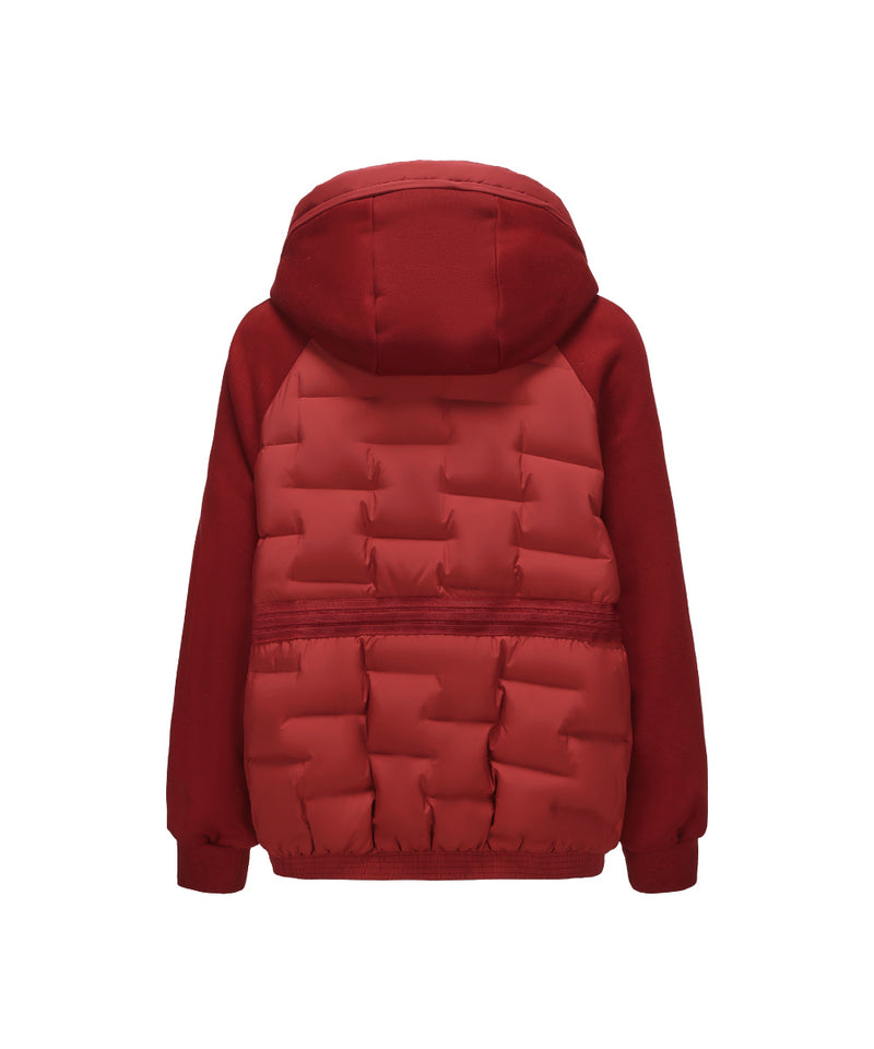 DUAL TEXTURE DOLMAN SLEEVE DOWN JACKET