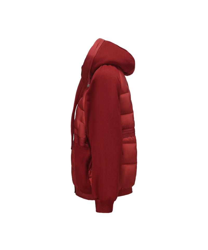 DUAL TEXTURE DOLMAN SLEEVE DOWN JACKET