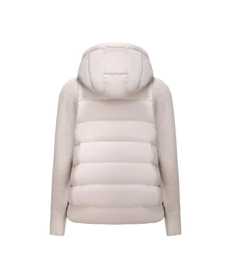 DUAL TEXTURE DOLMAN SLEEVE DOWN JACKET