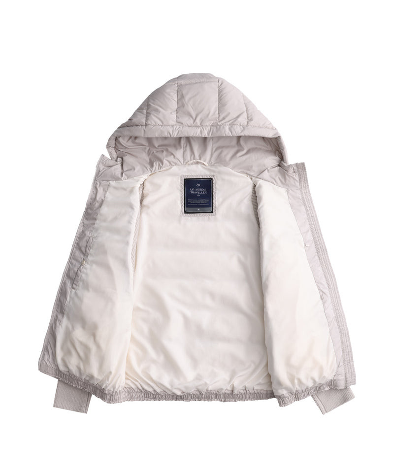 DUAL TEXTURE DOLMAN SLEEVE DOWN JACKET