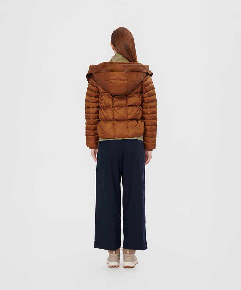 COCOA HOODED CHIC SHORT DOWN JACKET