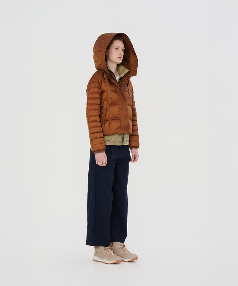 COCOA HOODED CHIC SHORT DOWN JACKET