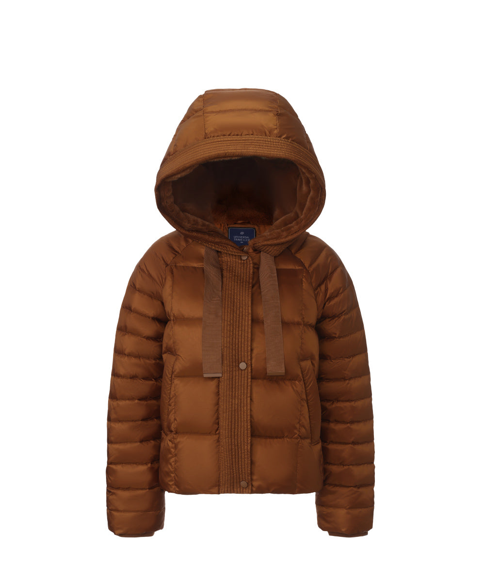 Cocoa Hooded Chic Short Down Jacket