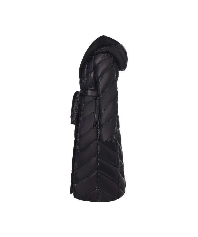 ELEGANT QUILTED MIDNIGHT DOWN COAT