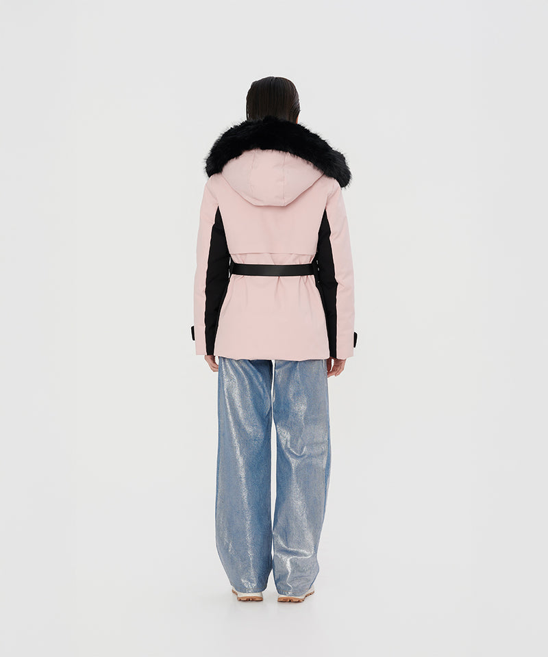 FUR-TRIMMED HOOD DOWN JACKET