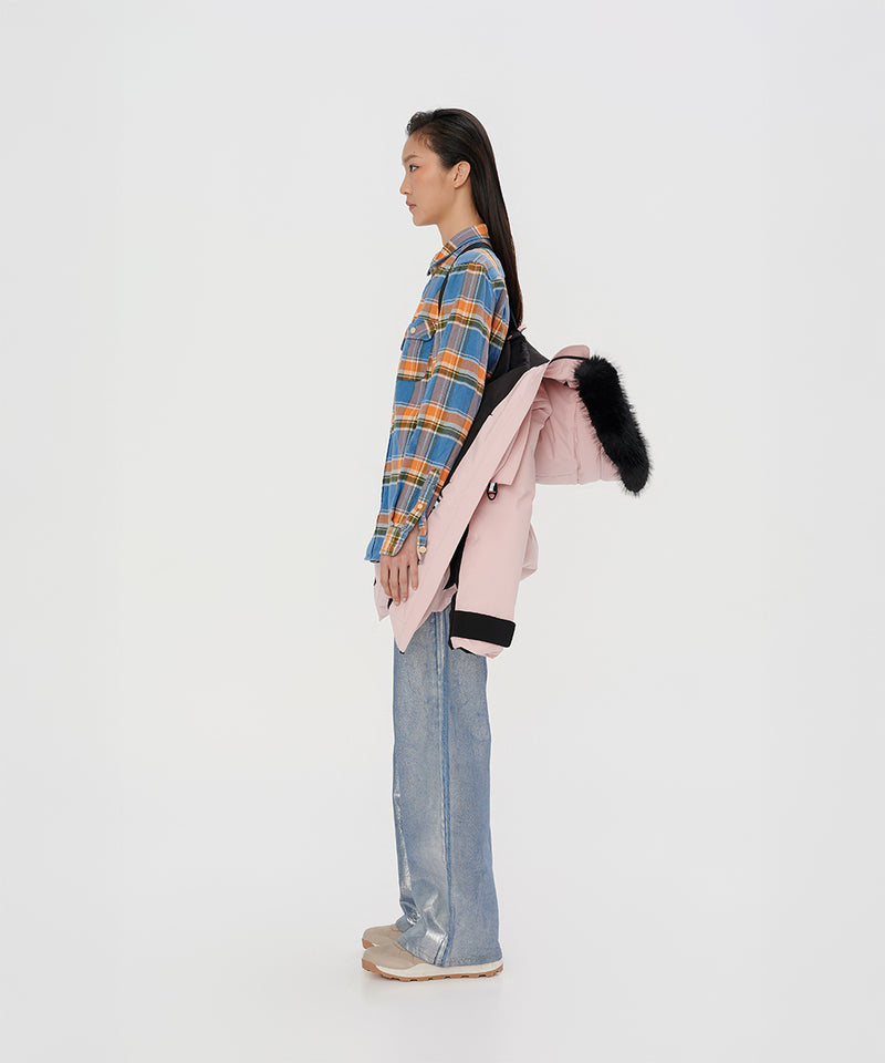 FUR-TRIMMED HOOD DOWN JACKET