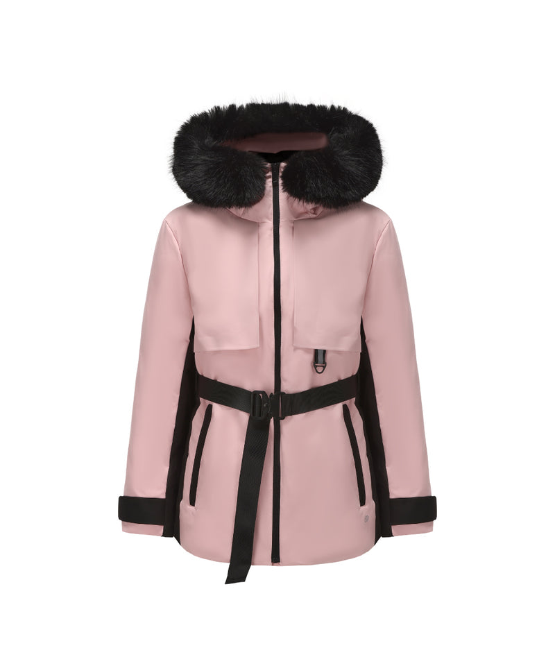 FUR-TRIMMED HOOD DOWN JACKET