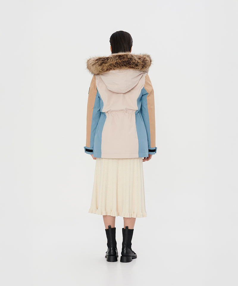 URBAN TRICOLOR DOWN JACKET WITH INTERNAL SHOUDLER STRAPS