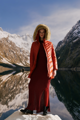 Chevron Quilted Down Jacket
