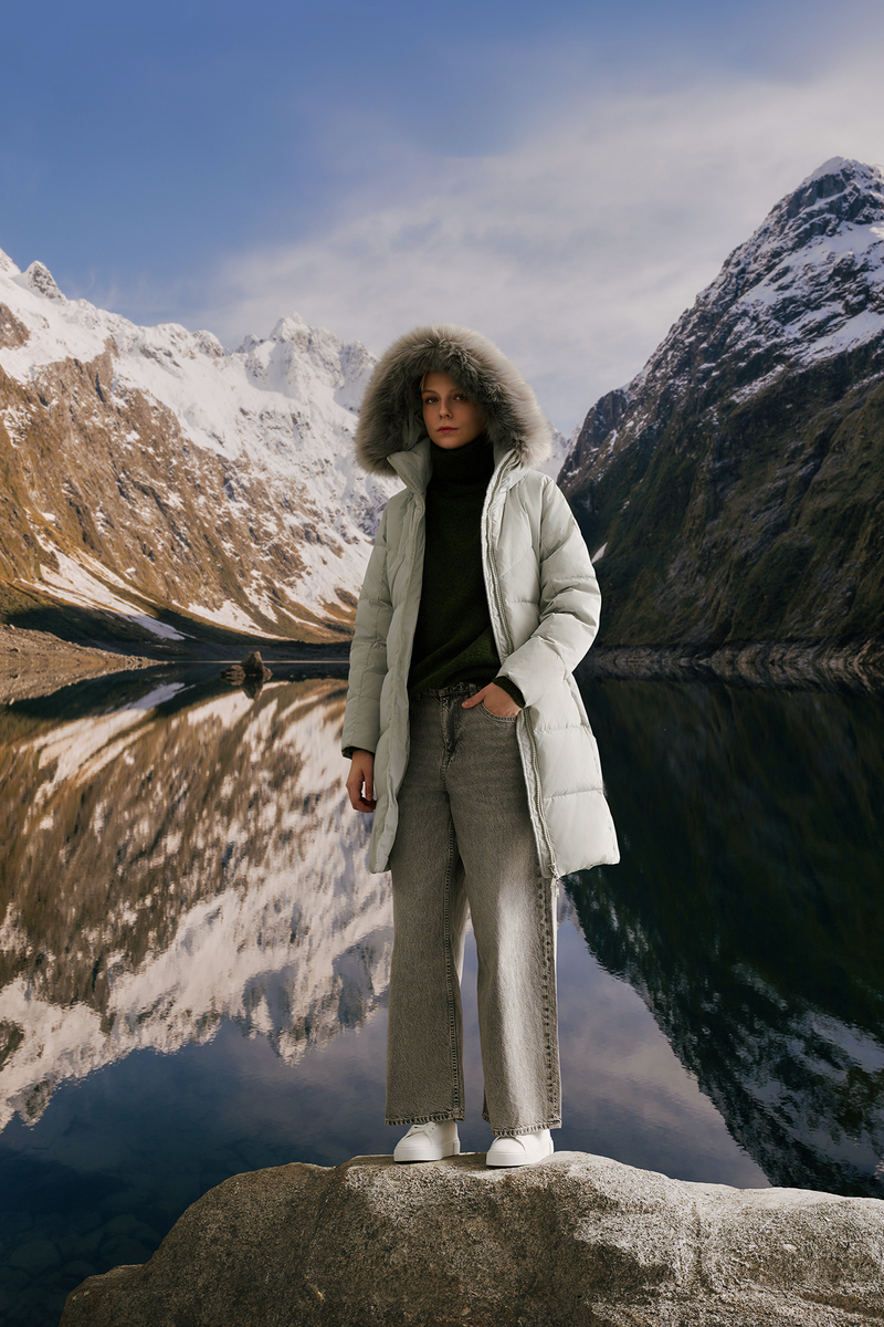 Full Length Down Jacket With Hood